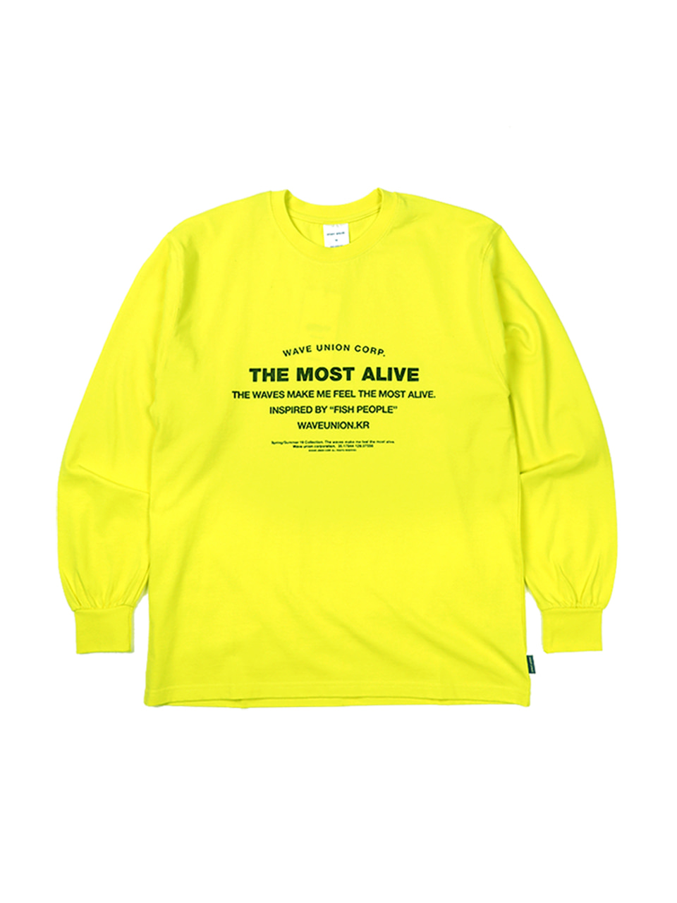 Slogan long sleeve T-shirt neon
