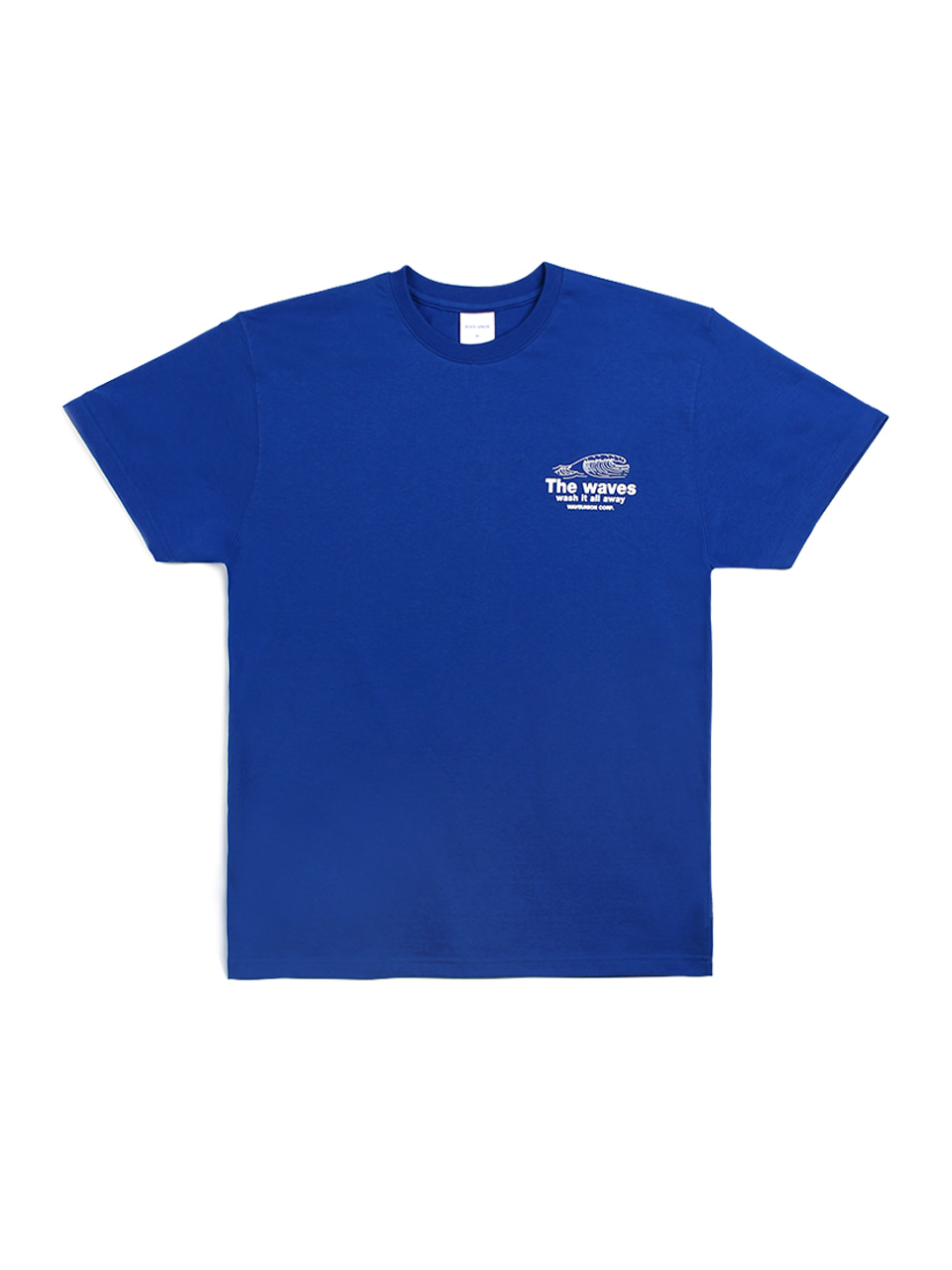 Line wave short sleeve T-shirt blue