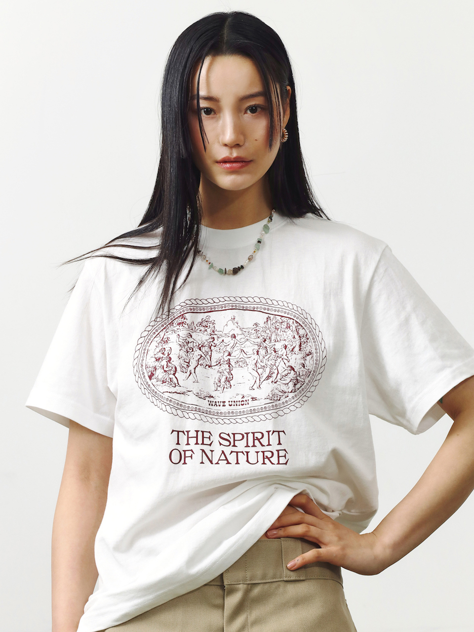 Nymphs short sleeve T-shirt white red