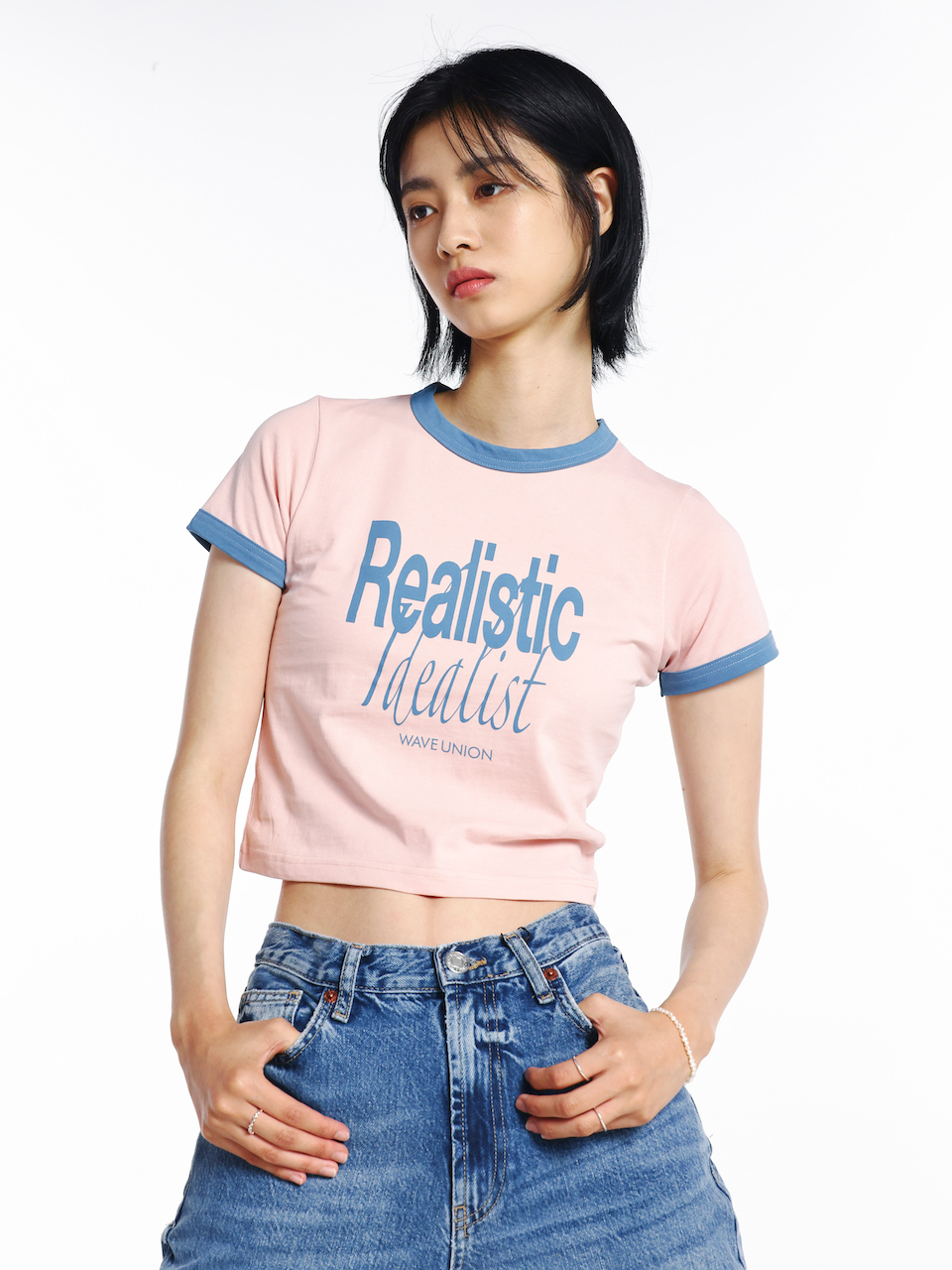 Realistic idealist  Ringer Tight T-shirt pink