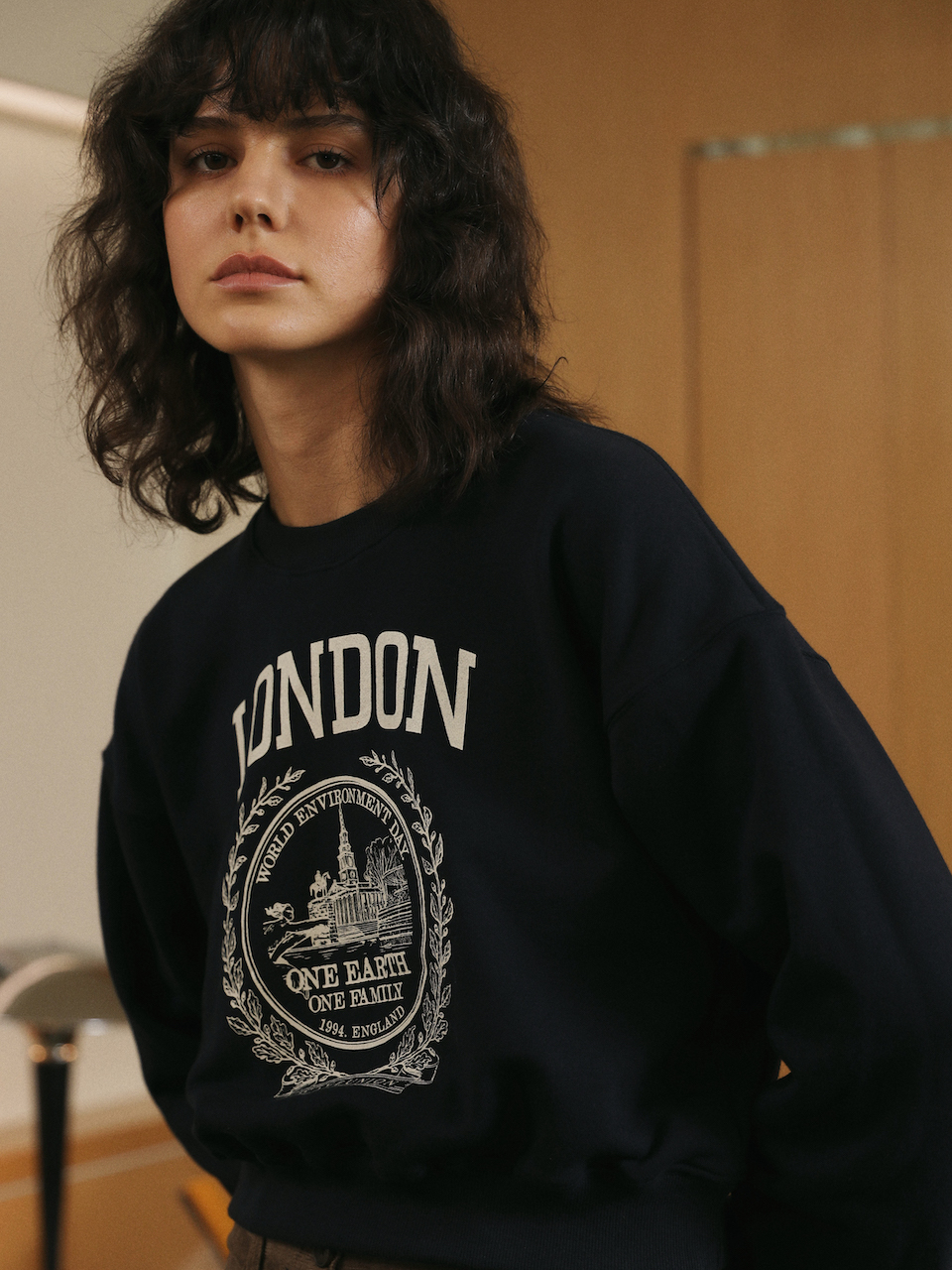 London Cropped Sweatshirt navy
