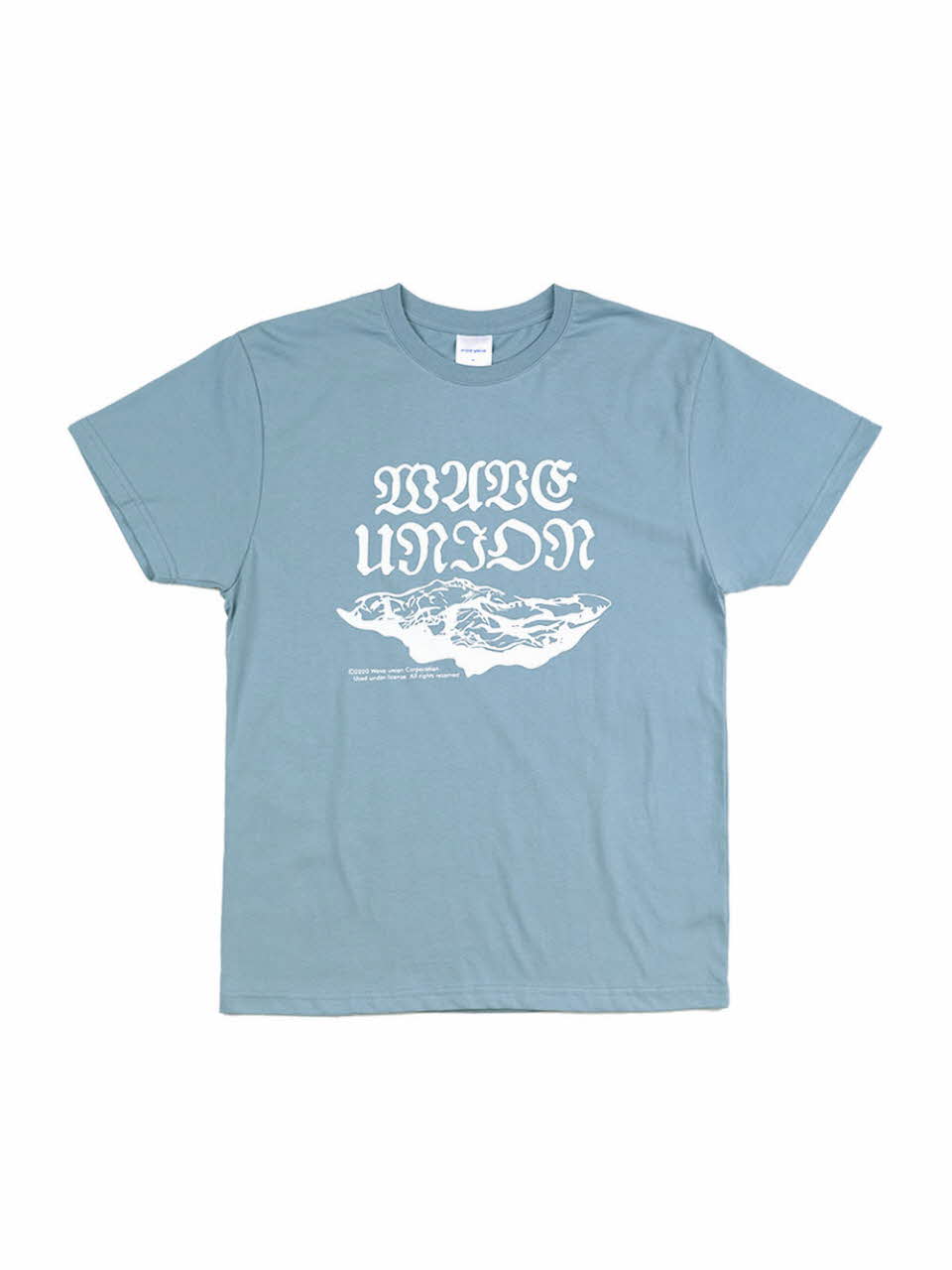 Flow wave short sleeve T-shirt vintage skyblue