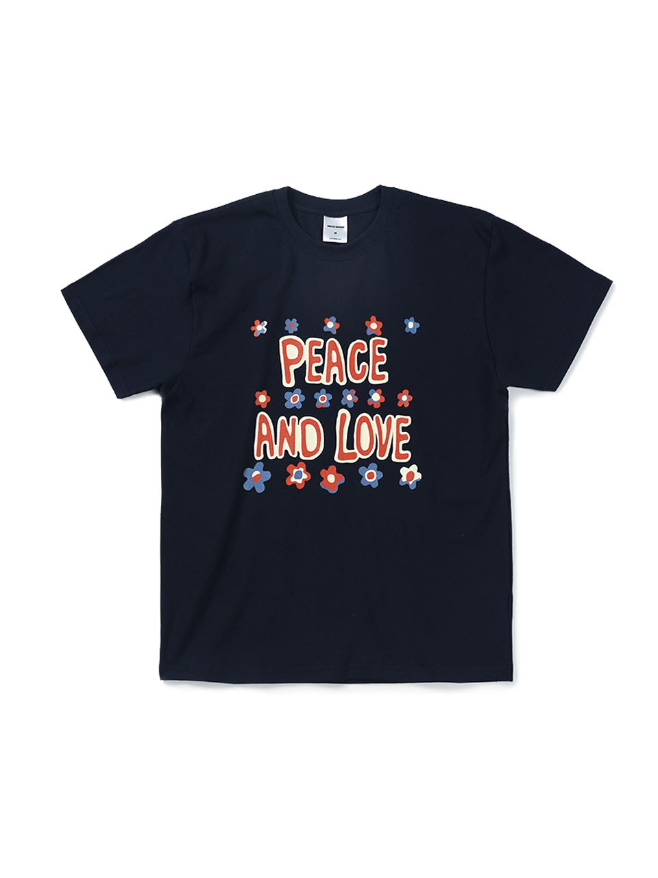 Peace and love short sleeve T-shirt navy