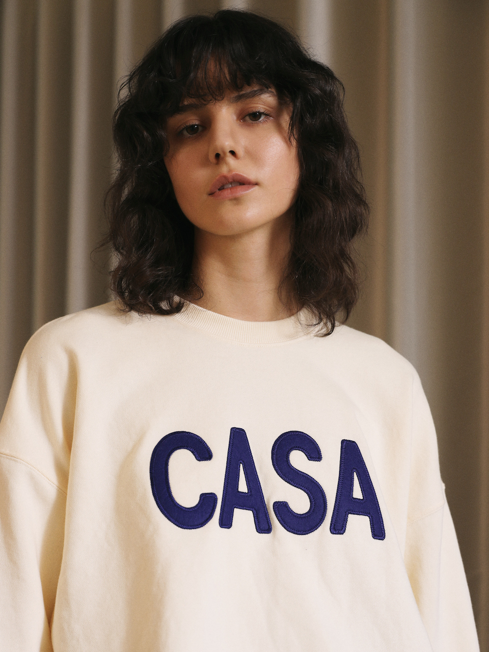 Casa applique Oversized fit Sweatshirt ivory